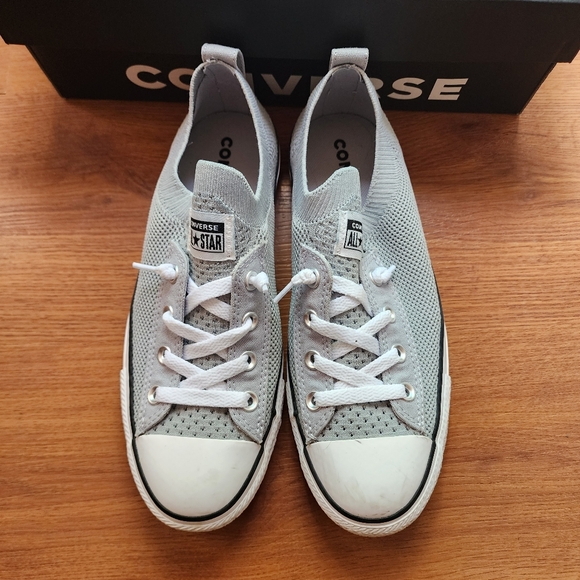 Converse Shoes - Converse Wolf Grey And White Womens Shoes With Box, Size 9